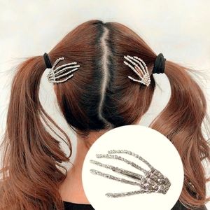 Rhinestone hand hair clip